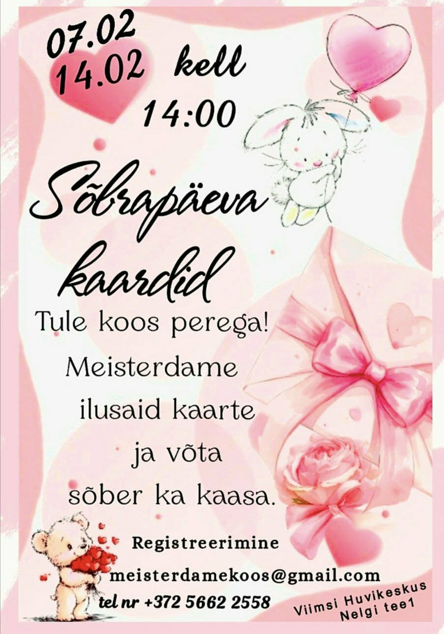 Sõbrapäeva plakat koos tekstiga